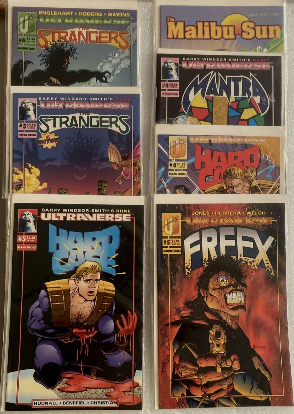 Freex #5 Malibu Comics Hard Case #4,5 Strangers #5,6 Mantra #4 LOT OF 7
